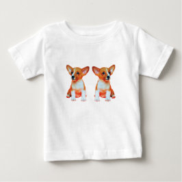 かわいいウェルシュコーギーの犬好きの子供Tシャツ ベビーTシャツ