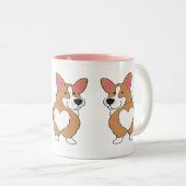 かわいいウェルシュコーギーハートお尻 ツートーンマグカップ (正面右)