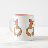 かわいいウェルシュコーギーハートお尻 ツートーンマグカップ (正面左)
