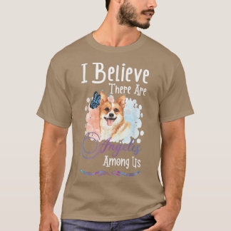 かわいいウェルシュコーギー犬の恋人ティー信じある Tシャツ