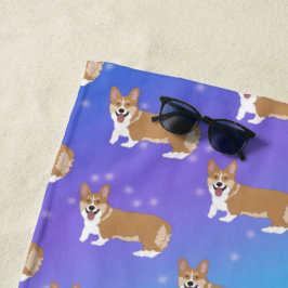 かわいいウェルシュコーギー ビーチタオル