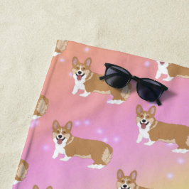 かわいいウェルシュコーギー ビーチタオル