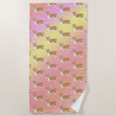 かわいいウェルシュコーギー ビーチタオル (正面)