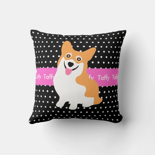 かわいいウェールズのペンブロークのコーギーあなたの犬の名前 クッション (裏面)