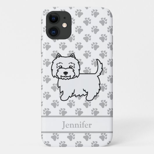 かわいいウエストハイランドホワイトテリアの犬と名前 Case-Mate iPhoneケース (裏面)