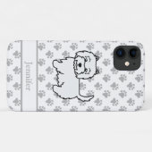 かわいいウエストハイランドホワイトテリアの犬と名前 Case-Mate iPhoneケース (裏面(横))