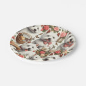 かわいいウエストハイランドホワイトテリアシームレス ペーパープレート (アングル)