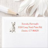 かわいいウエストハイランドホワイトテリアパピードッグママ ラベル (インサイチュ)