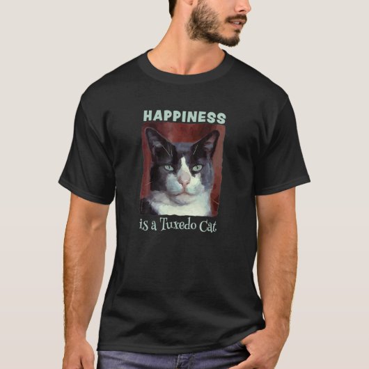 かわいいウエディング猫 幸せはウエディング猫 Tシャツ (正面)