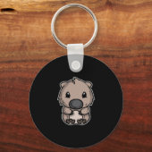 かわいいウォンバットのアニマルギフト キーホルダー (正面)