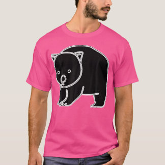 かわいいウォンバットブラック Tシャツ