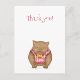 かわいいウォンバット感謝のポストカード ポストカード