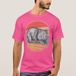 かわいいウォンバット70S 80Sかわいいウォンバット動物愛好家 Tシャツ