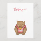 かわいいウォンバ感謝していット君はがき ポストカード (正面)