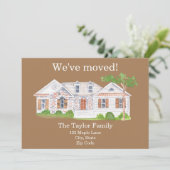 かわいいウォーターカラーハウス引っ越しましたニューホームアナウンチ 案内状 (スタンド正面)