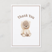 かわいいウォーターカラーベアシンプルサンキューカード サンキューカード (正面)