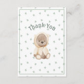 かわいいウォーターカラーベアシンプルサンキューカード サンキューカード (正面)