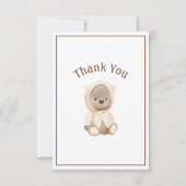 かわいいウォーターカラーベアシンプルサンキューカード サンキューカード (正面)