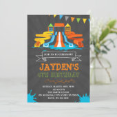 かわいいウォーターパーク誕生日パーティーの招待 招待状 (スタンド正面)