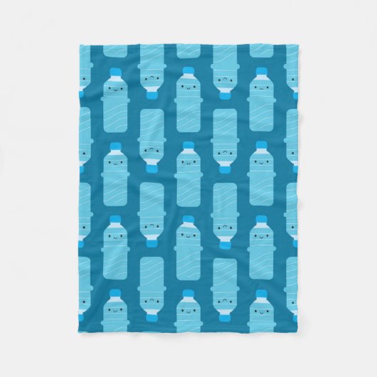 かわいいウォーターボトル フリースブランケット (正面)