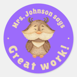 かわいいウォーター素晴らしカラーフクロウ作品奨励賞 ラウンドシール