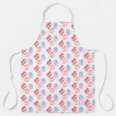 かわいいウオーターカラーカップケーキドーナツベーカリー エプロン (正面)