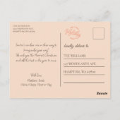 かわいいウオーターカラートナカイとクリスマスライト ポストカード (裏面)