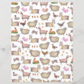 かわいいウオーターカラーファーム納屋の動物パターン (裏面)