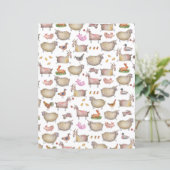 かわいいウオーターカラーファーム納屋の動物パターン (スタンド正面)