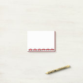 かわいいウオーターカラー車のレッド車 ポストイット (デスク上)