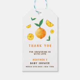かわいいウオーター柑橘系オレンジベビーシャワーありがとう ギフトタグ