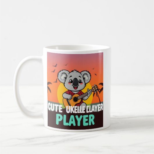 かわいいウクレレ選手コアラTシャツ コーヒーマグカップ (左)