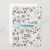 かわいいウグイスのホリデーグリーティング シーズンカード (正面/裏面)