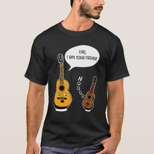 かわいいウケ私はあなたの父Iウクレレ・ギター Tシャツ (正面)