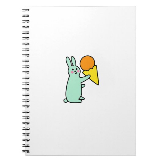 かわいいウサギがアイスを持ってる ノートブック (正面)