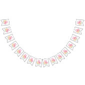 かわいいウサギがイースターエッグを描くラッピングペーパー バンティングフラッグ (全)