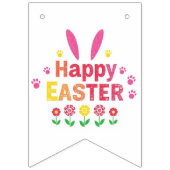 かわいいウサギがイースターエッグを描くラッピングペーパー バンティングフラッグ (第2の旗)