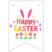 かわいいウサギがイースターエッグを描くラッピングペーパー バンティングフラッグ (第3の旗)
