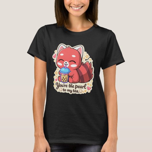 かわいいウサギがタピオカを飲む, ボバティー Tシャツ (正面)
