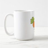 かわいいウサギがニンジンを抱えた陶器マグ コーヒーマグカップ (左)