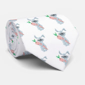 かわいいウサギがニンジンを抱き締める ネクタイ (ロール)