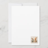 かわいいウサギがニンジンを持ったカード サンキューカード (裏面)