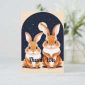 かわいいウサギが二人 サンキューカード (スタンド正面)