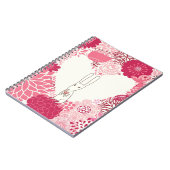 かわいいウサギが付いているロマンチックな花の背景 ノートブック (左側)