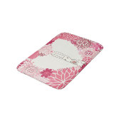 かわいいウサギが付いているロマンチックな花の背景 バスマット (アングル)