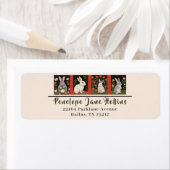 かわいいウサギたちが並ぶ差出人住所ラベル ラベル (インサイチュ)