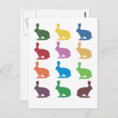 かわいいウサギたポップ・アートのちのアートギフト ポストカード (正面/裏面)