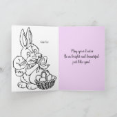 かわいいウサギとおしゃれなイースターカードをぬり絵に  カード (内部)