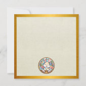 かわいいウサギとイースターエッグと花のイースター 招待状 (裏面)