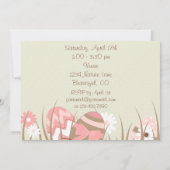 かわいいウサギとイースターエッグの誕生日招待 ~ 女の子 招待状 (裏面)